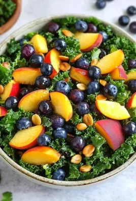 Summer Peach Blueberry Kale Salad