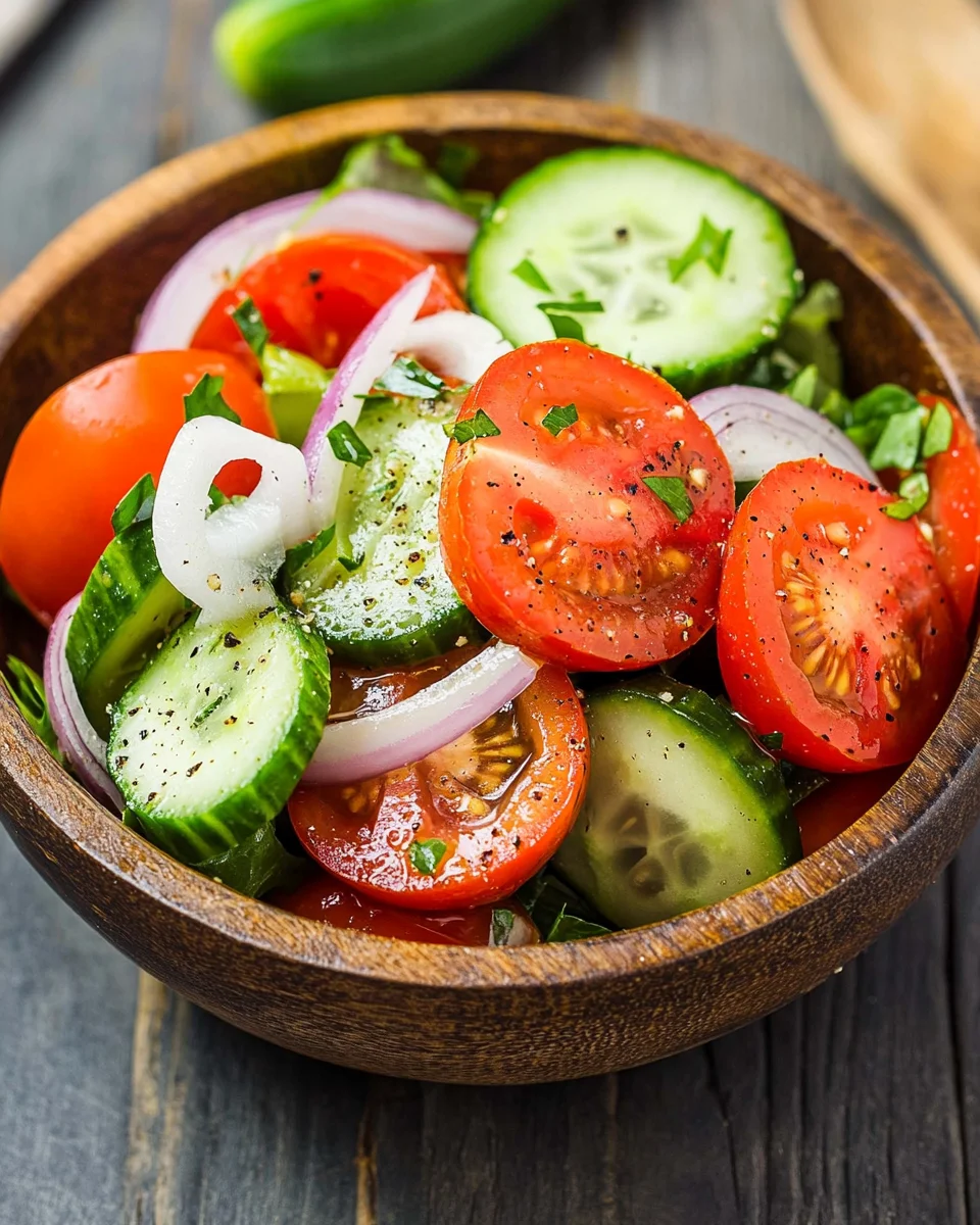 Tomato, Cucumber, and Onion Salad