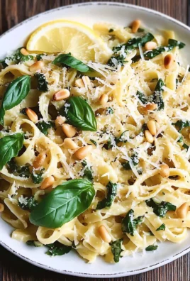 Basil Pasta with Lemon Garlic Butter Sauce