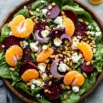 Beet Salad with Spinach and Honey-Mustard Lemon Dressing