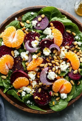 Beet Salad with Spinach and Honey-Mustard Lemon Dressing