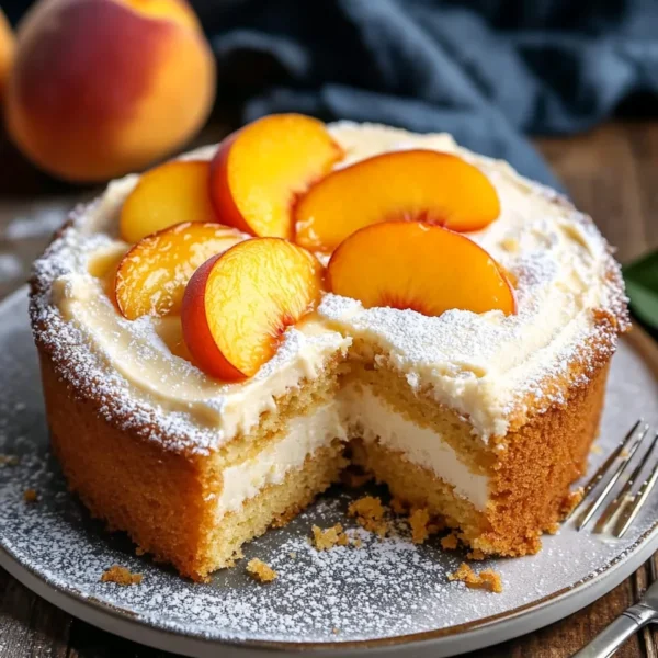 Best Peach Cake with Brown Sugar Frosting
