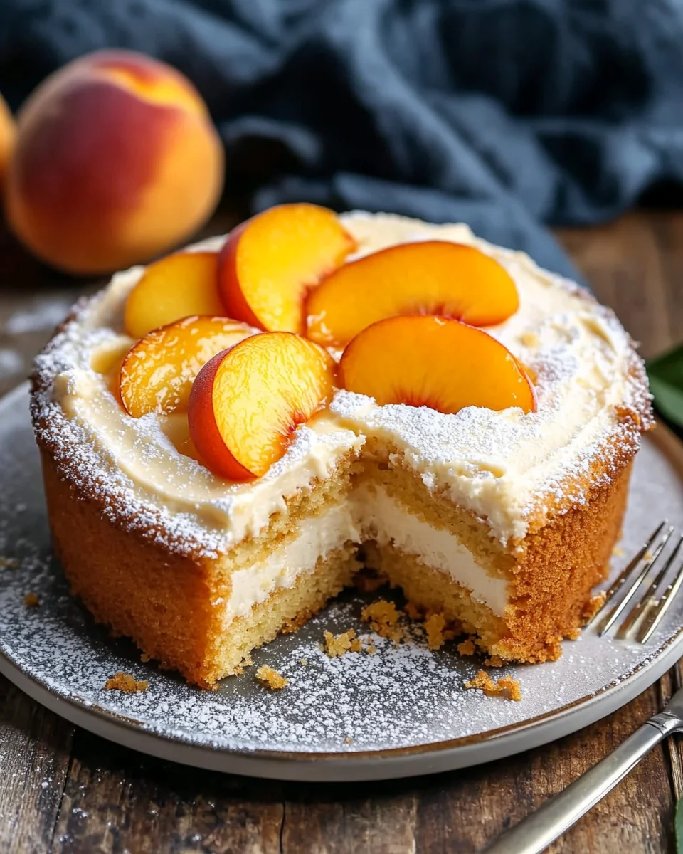 Best Peach Cake with Brown Sugar Frosting