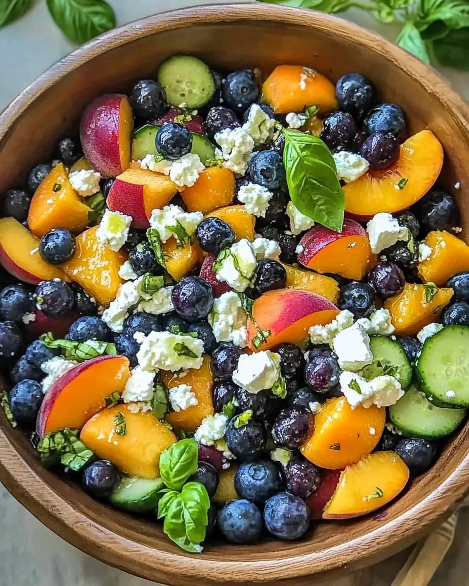 Blueberry Peach Feta Salad