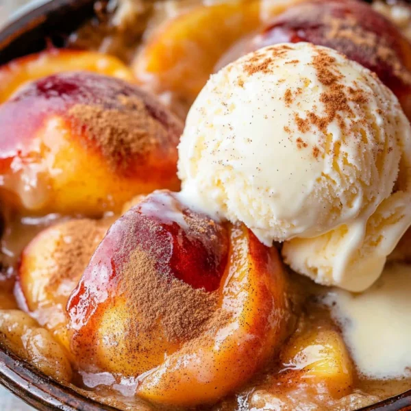 Cinnamon Sugar Baked Peaches