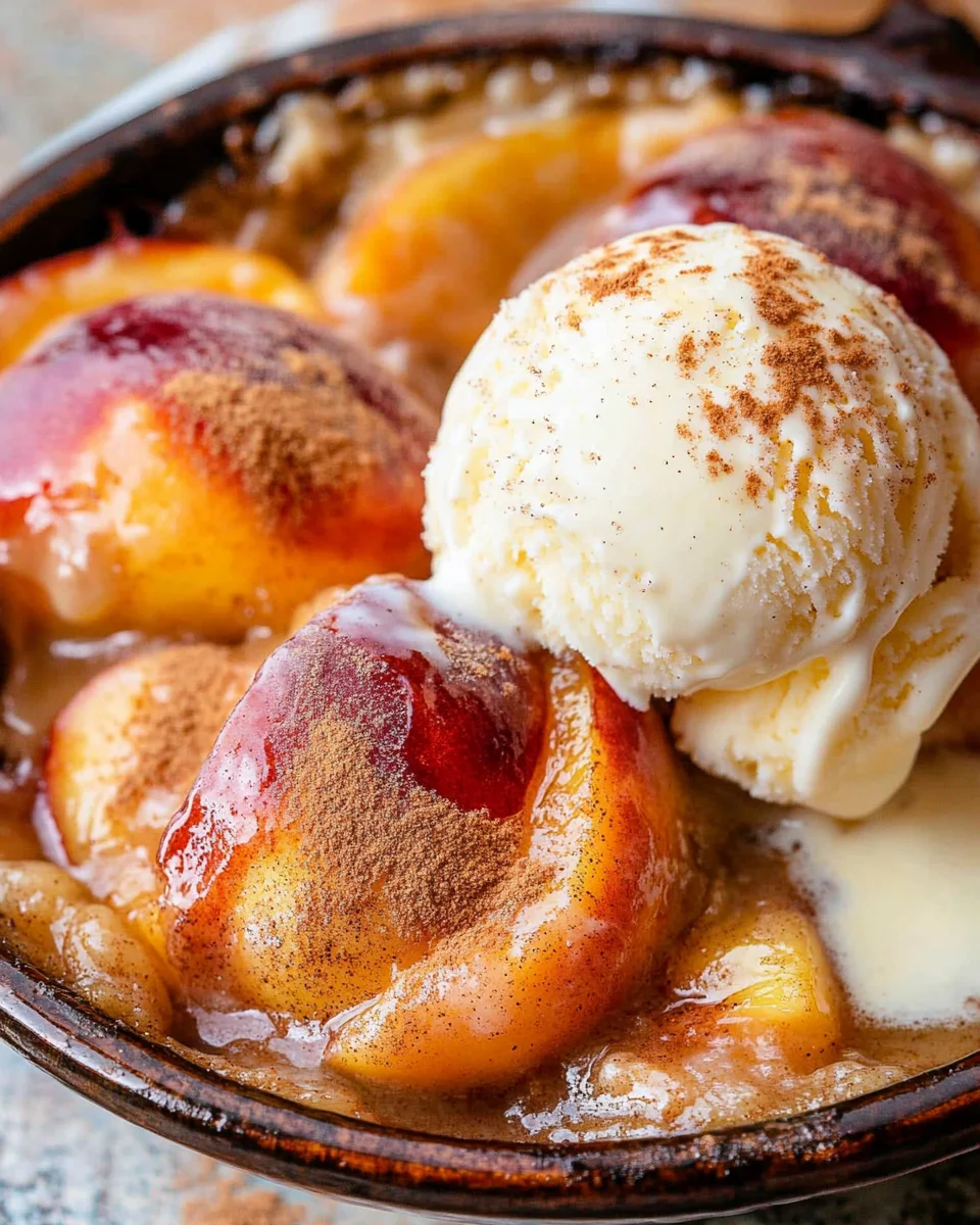 Cinnamon Sugar Baked Peaches