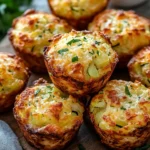 Crispy Parmesan Zucchini Potato Muffins