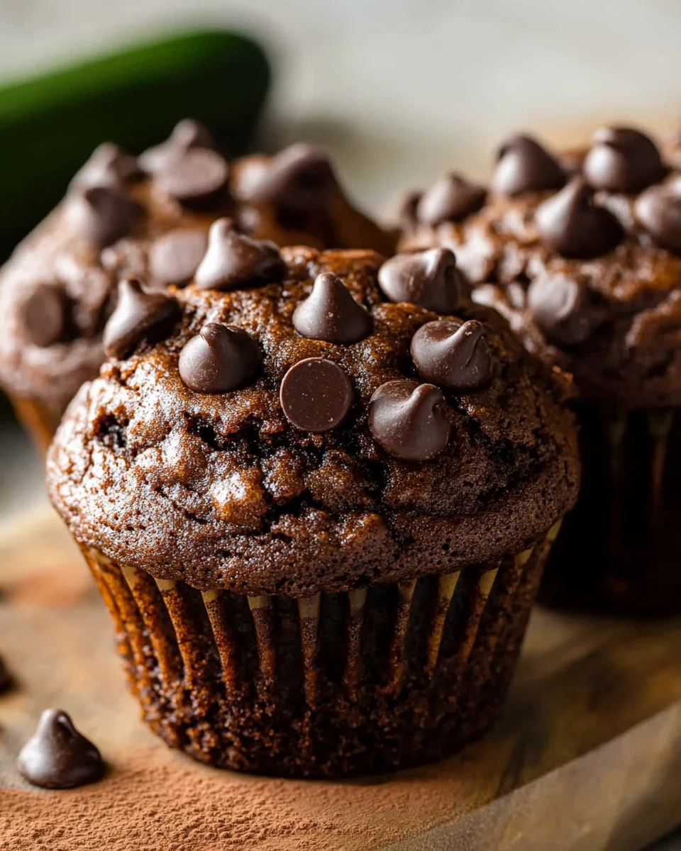 Double Chocolate Zucchini Muffins