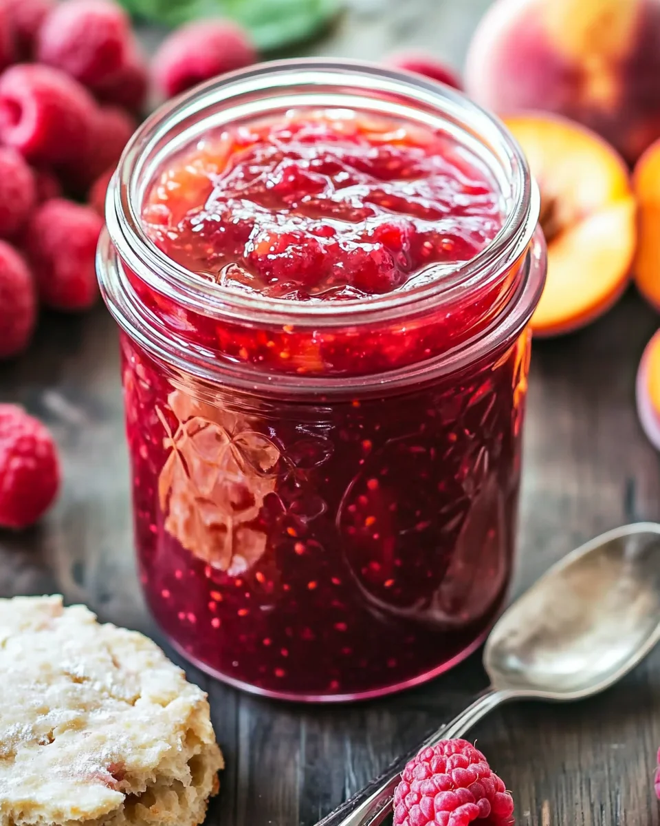 Easy Raspberry Peach Jam