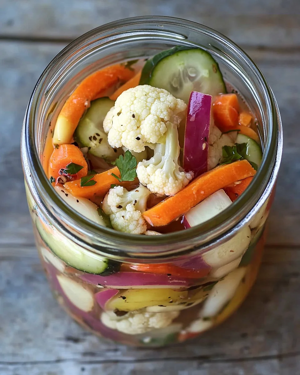 Easy Refrigerator Pickled Vegetables Recipe - Quick & Tangy!
