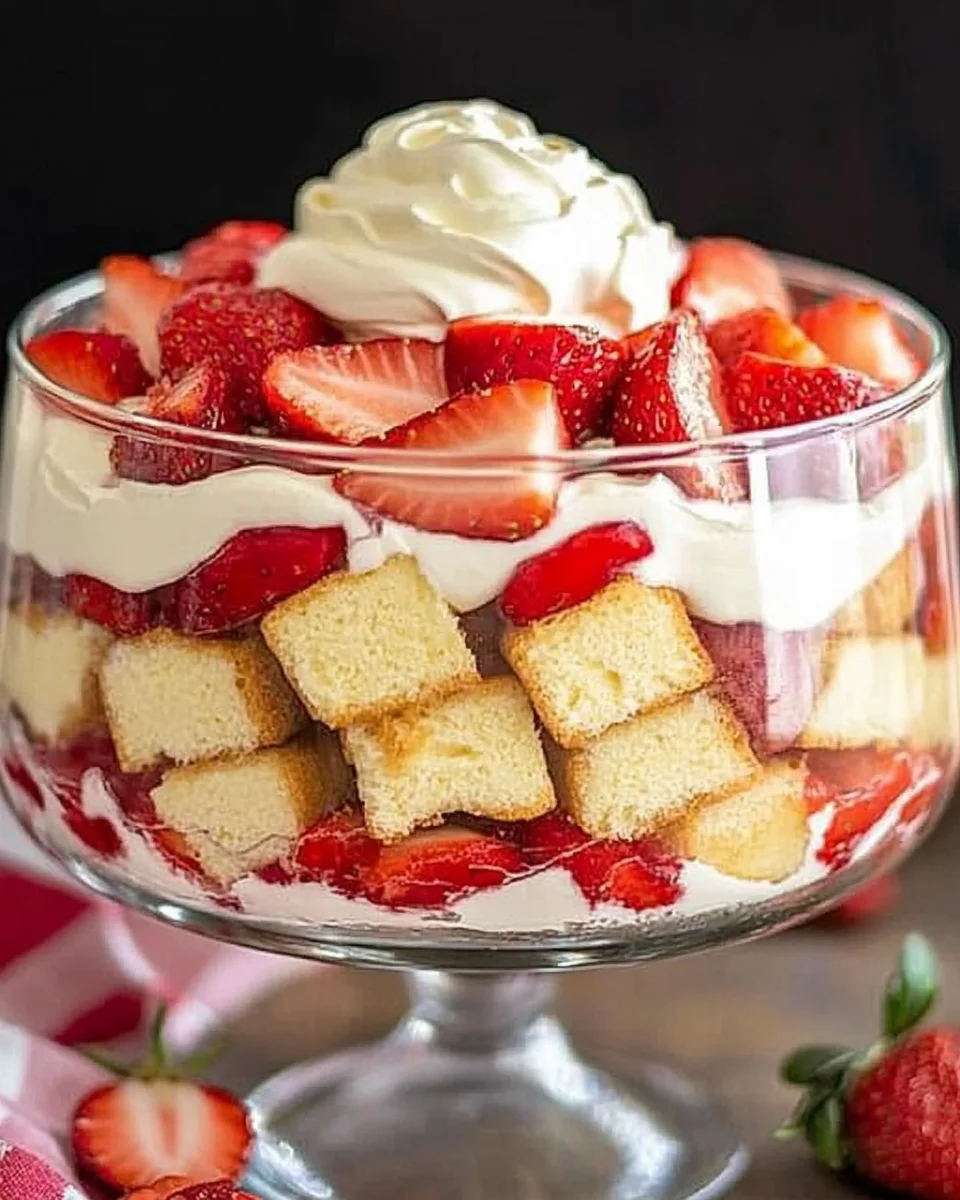 Easy Strawberry Trifle with Pound Cake