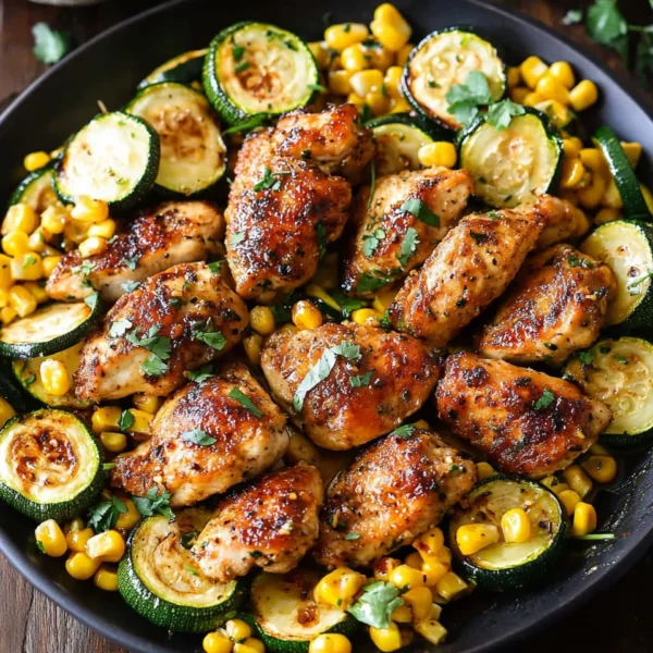 Garlic Butter Chicken with Zucchini and Corn - One-Pan, 30-Minute Meal