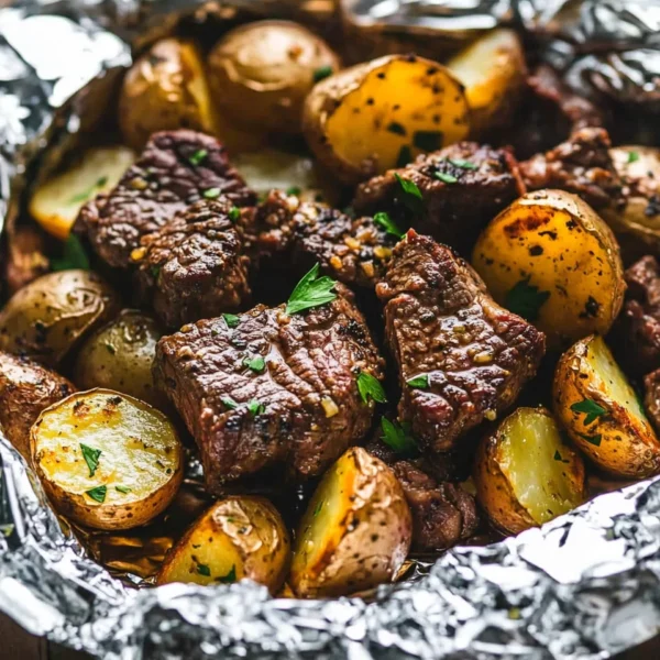 Garlic Butter Steak and Potato Foil Packets