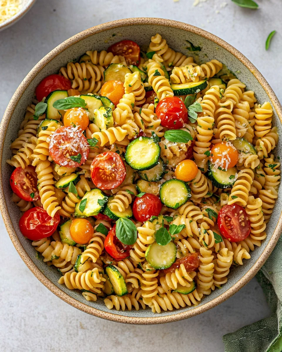 Healthy Tomato Zucchini Pasta