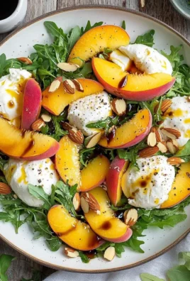 Peach Burrata Salad with Balsamic Drizzle