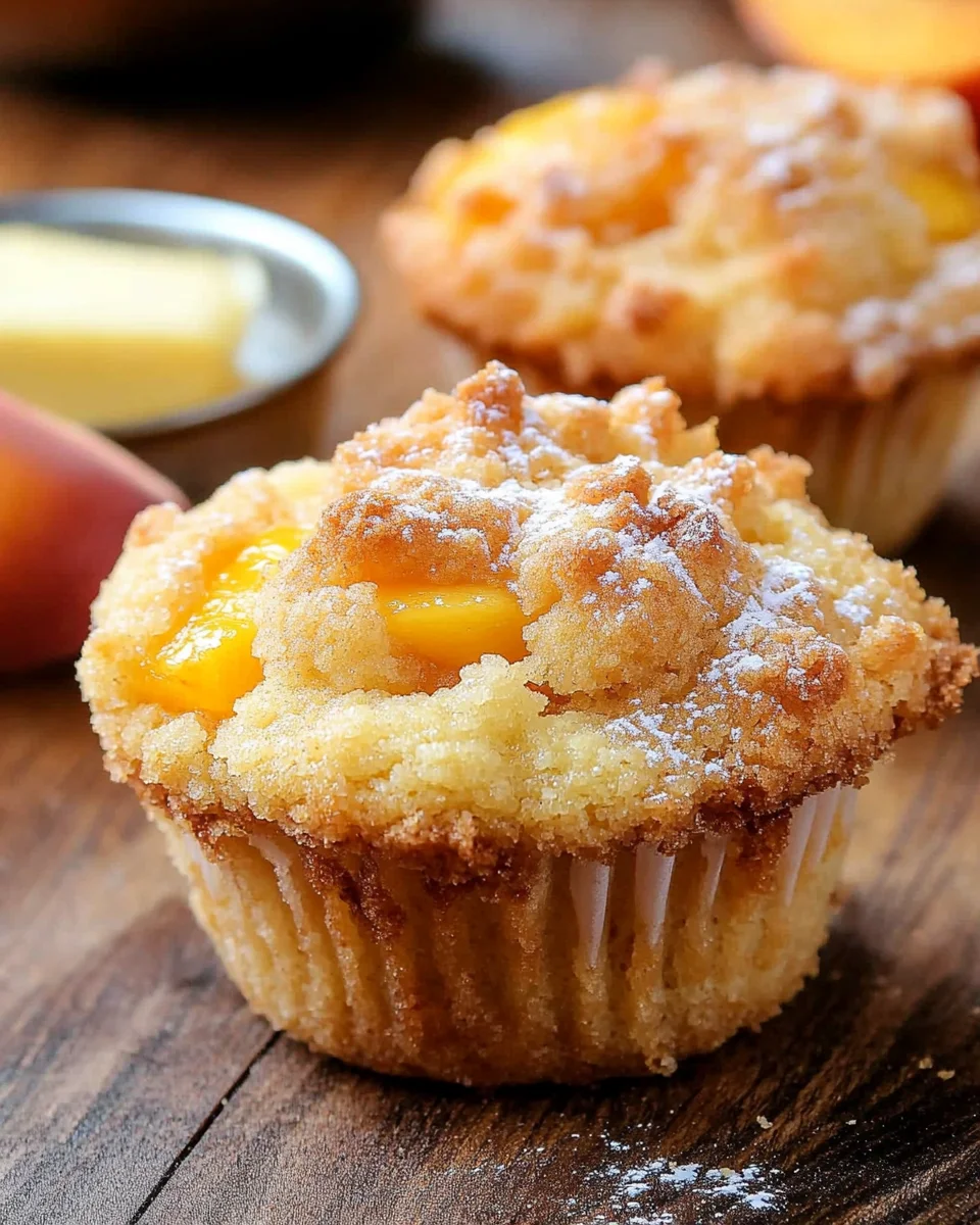 Peach Cobbler Muffins