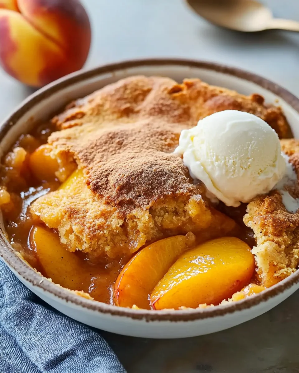 Peach Cobbler with Cake Mix