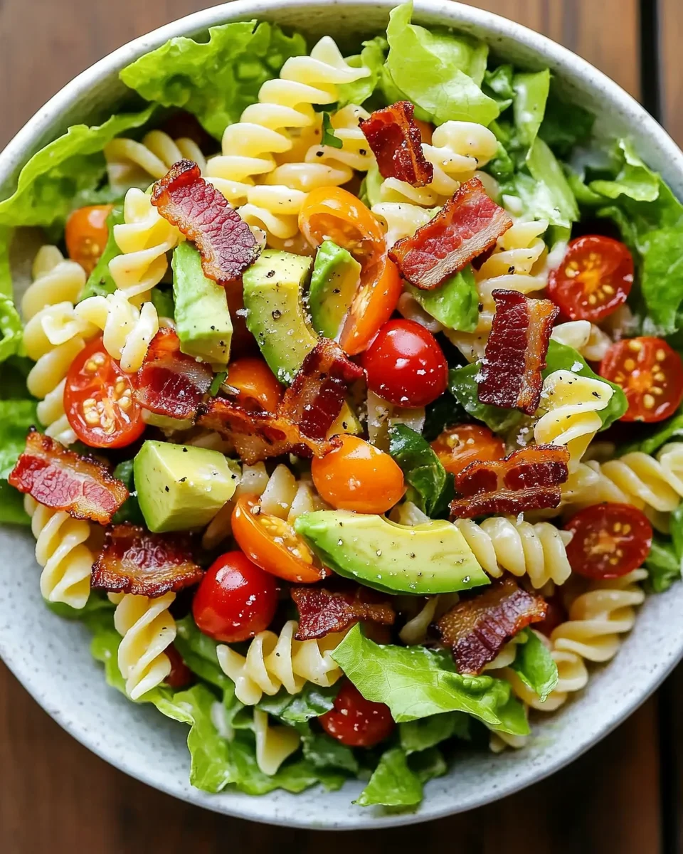 Quick Gluten Free Dairy Free BLT Pasta Salad