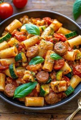 Rigatoni with Sausage, Tomatoes, and Zucchini