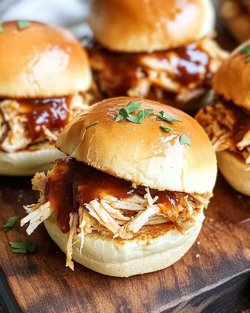 Shredded BBQ Chicken Sliders