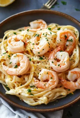 Shrimp Scampi Garlic Cream Pasta