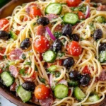 Spaghetti Pasta Salad with Italian Dressing