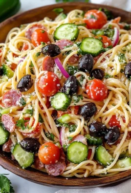Spaghetti Pasta Salad with Italian Dressing