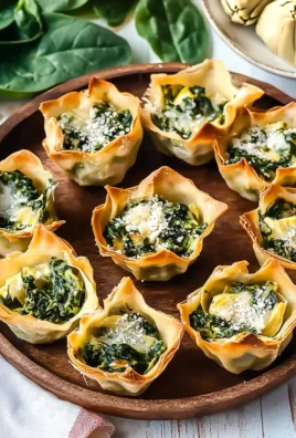 Spinach and Artichoke Wonton Cups Recipe