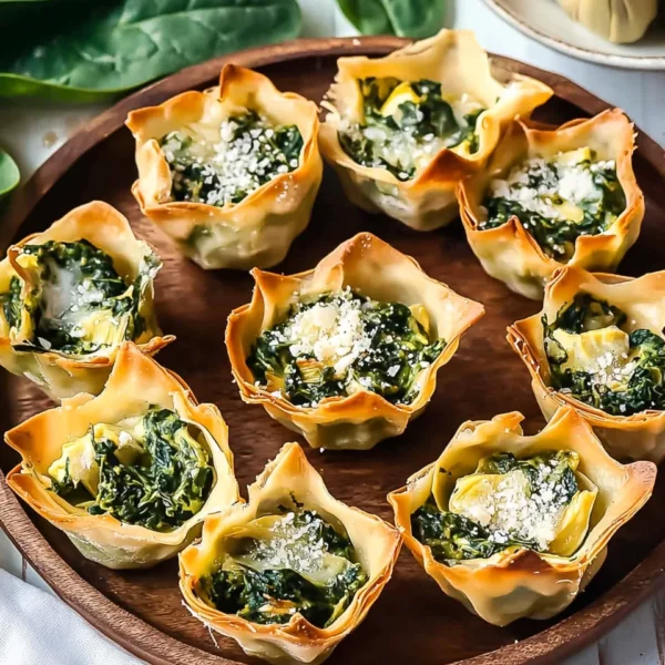 Spinach and Artichoke Wonton Cups Recipe