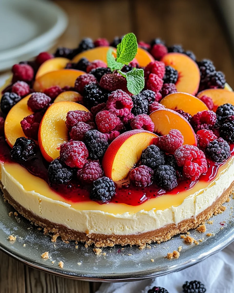 Summer Berry and Peach Cheesecake Recipe