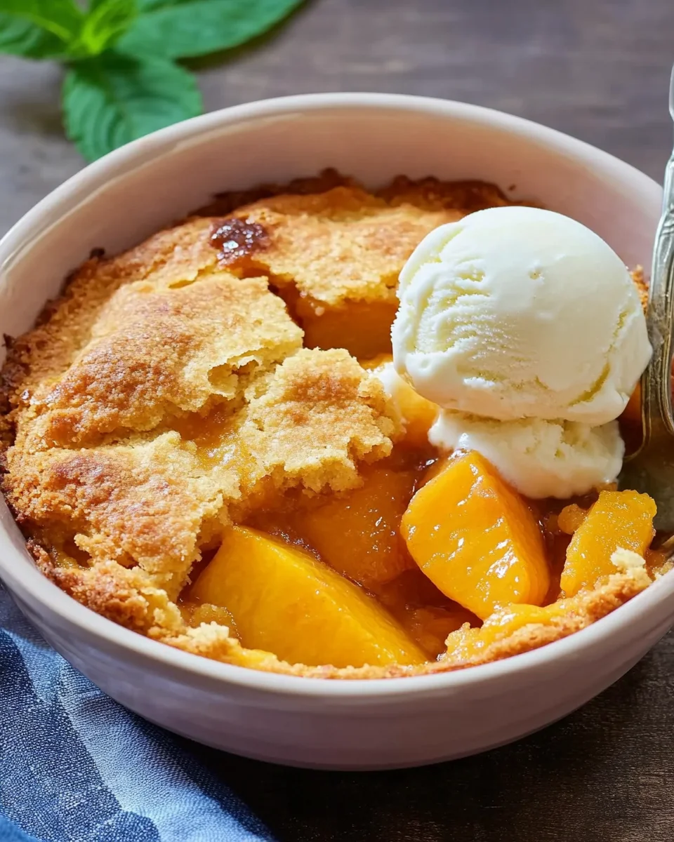 Super Easy Peach Cobbler