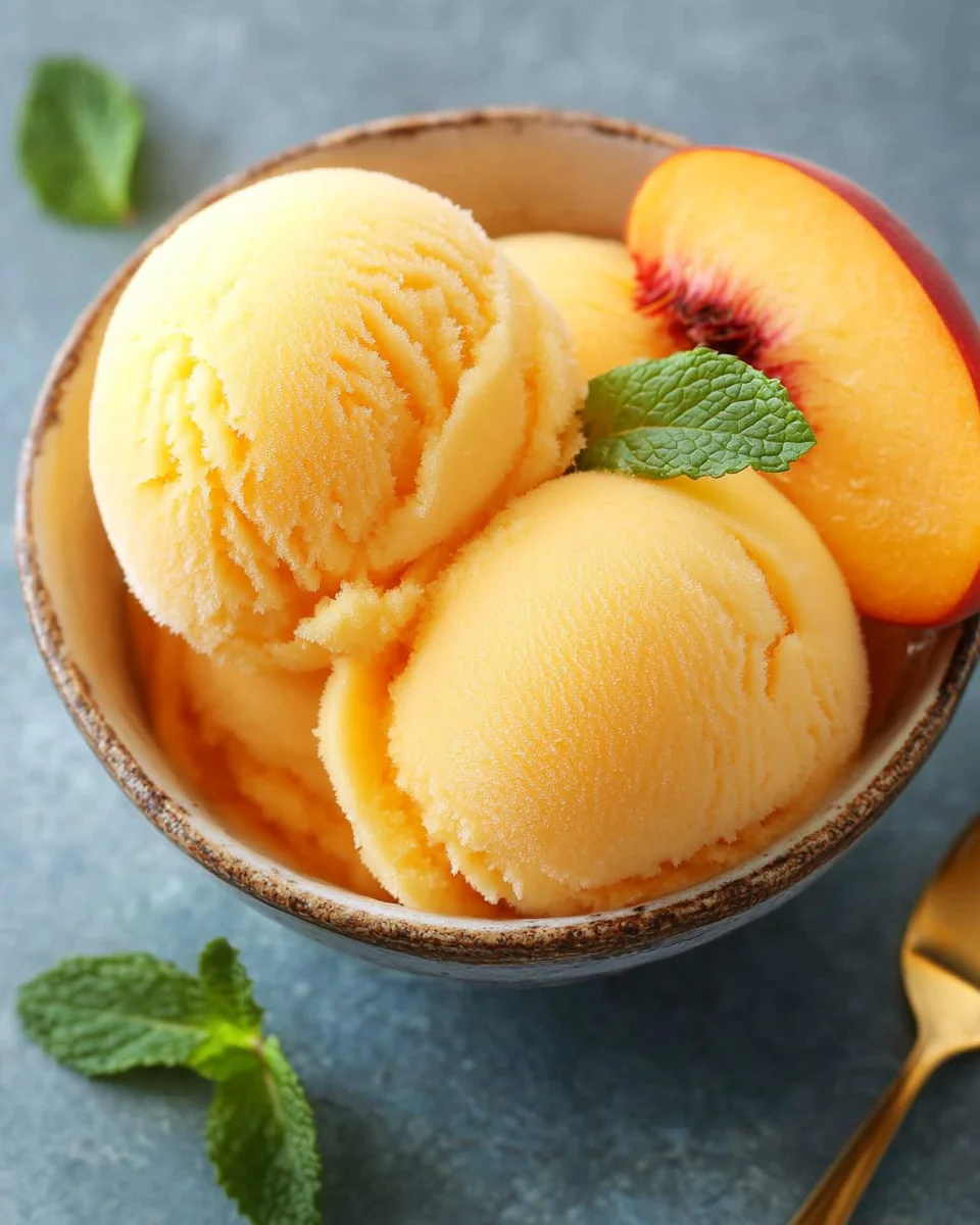 The Best Peach Sorbet Without Ice Cream Maker