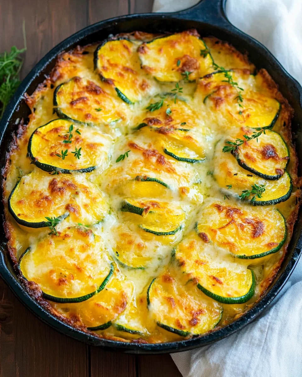 Zucchini and Yellow Squash Au Gratin
