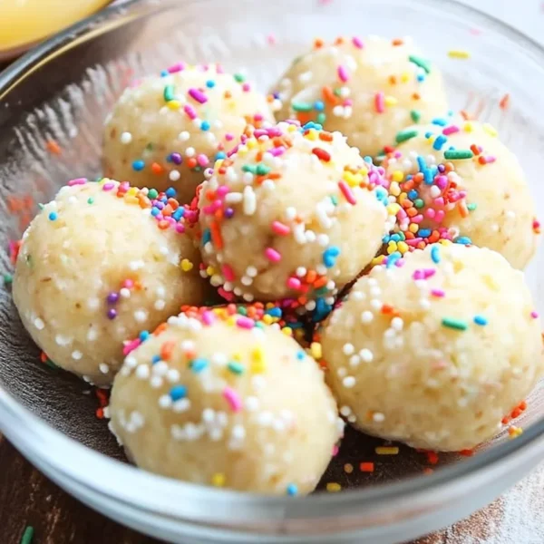 Applesauce Birthday Cake Protein Balls
