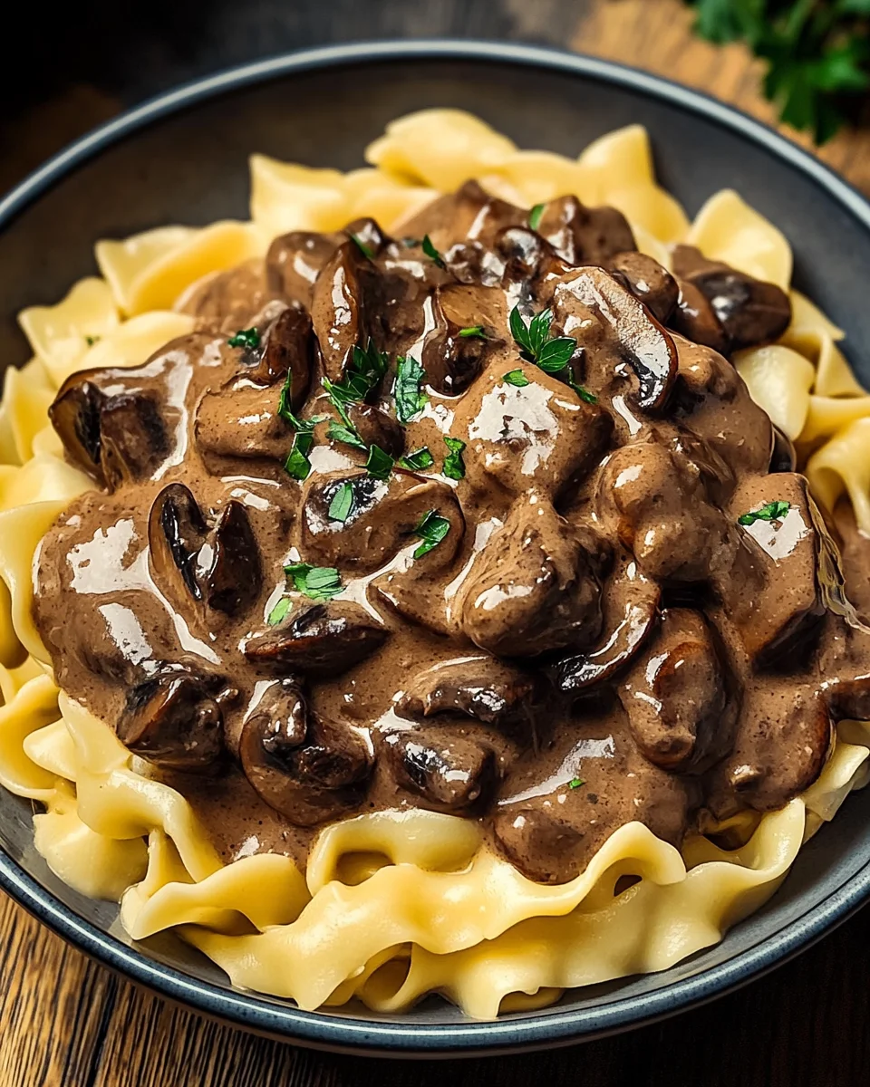 Beef Stroganoff with Egg Noodles