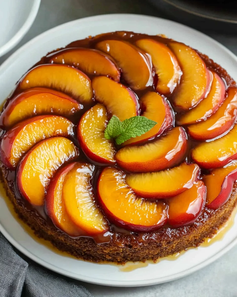 Bourbon Peach Upside-Down Cake