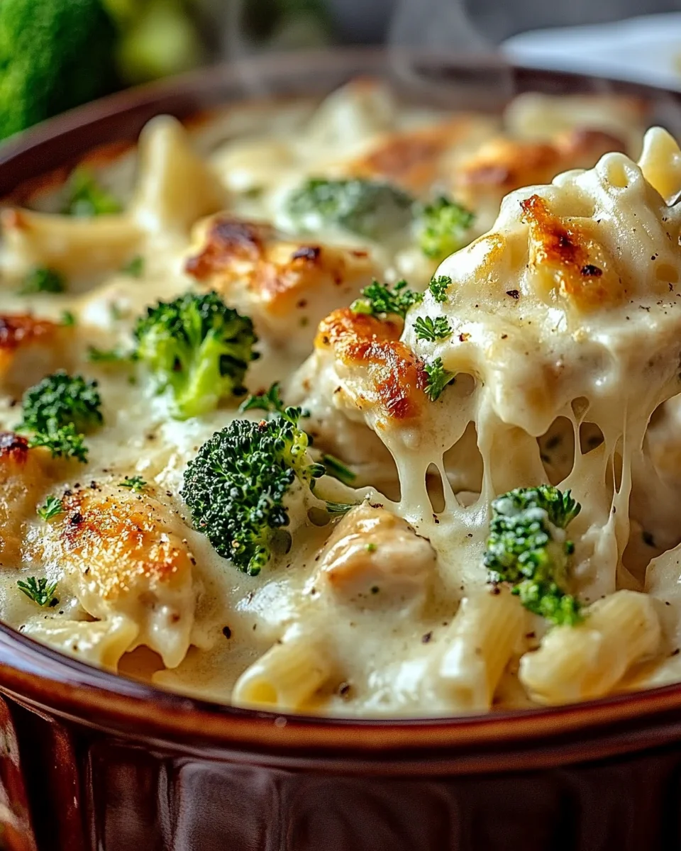 Chicken and Broccoli Alfredo Bake