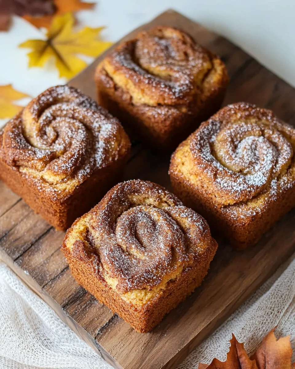 Cinnamon Swirl Pumpkin Bread Mini Loaves