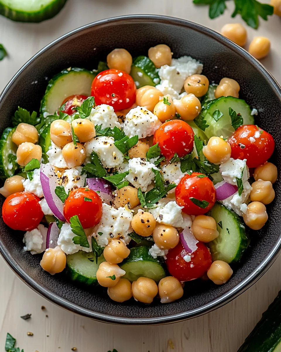 Cottage Cheese and Chickpeas Salad