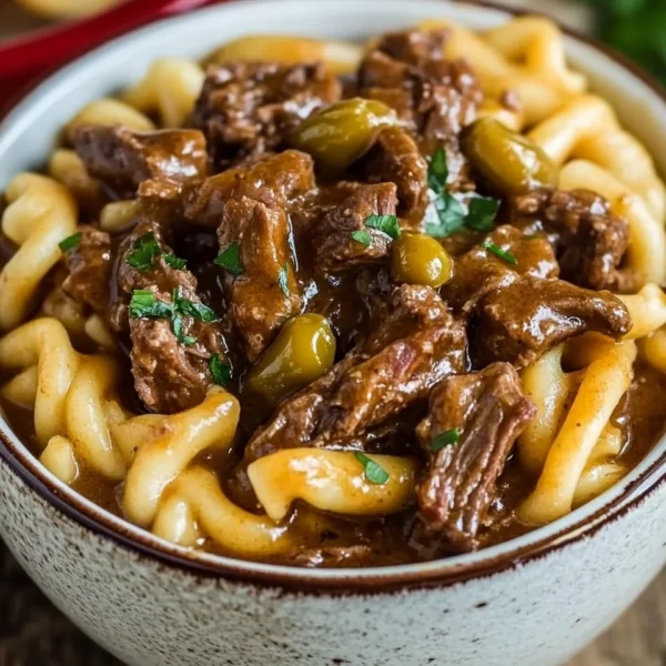 Crock Pot Mississippi Beef Noodles