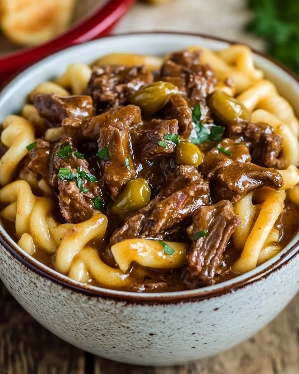 Crock Pot Mississippi Beef Noodles