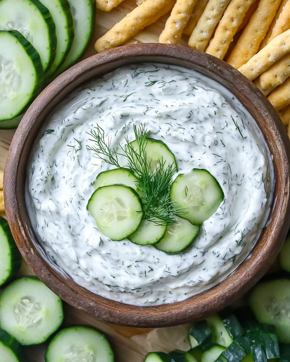 Cucumber Dip with Sour Cream and Dill