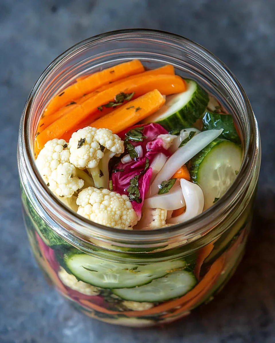 Easy Refrigerator Pickled Vegetables Recipe - Quick & Tangy!