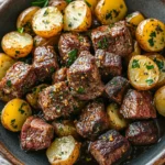 Garlic Steak Bites and Potatoes