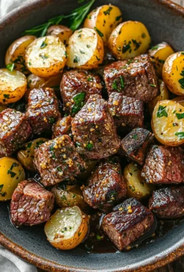 Garlic Steak Bites and Potatoes