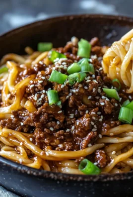 Ground Beef Mongolian Noodles