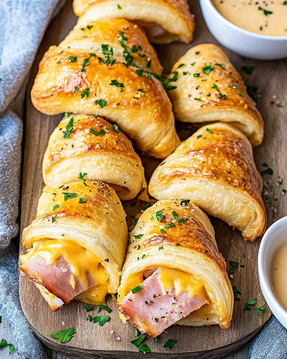Ham & Cheddar Crescent Roll-Ups