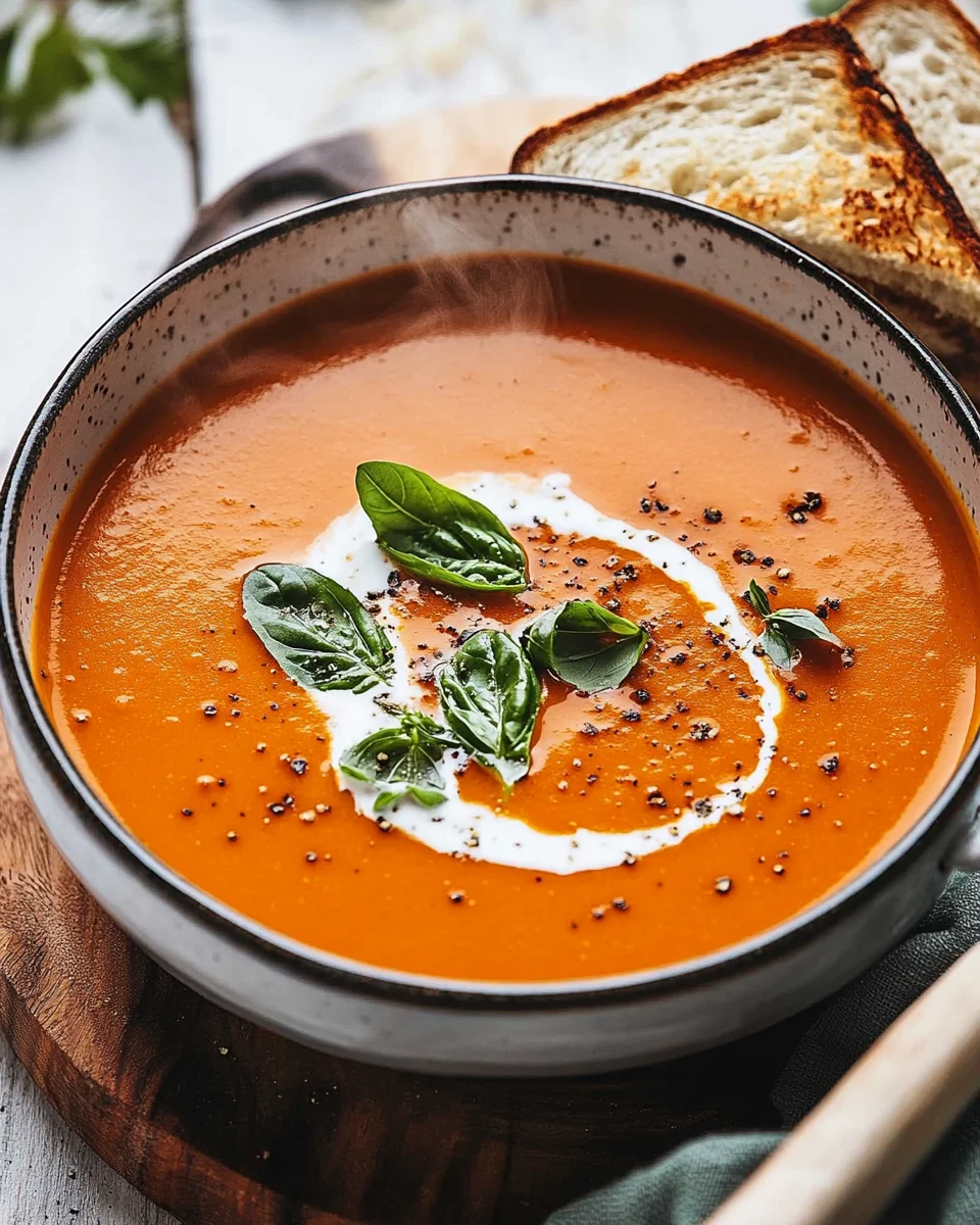 Middle-of-Winter Creamy Tomato Soup (Canned Tomatoes)