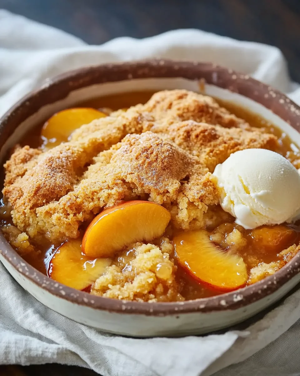 Peach Cobbler with Cake Mix