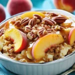 Peach Dump Cake with Pecan Topping
